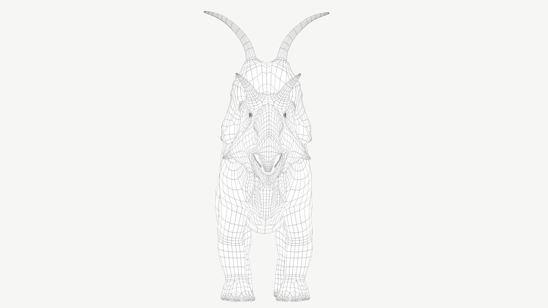 Diabloceratops dinosaur Low-poly 3D model_10