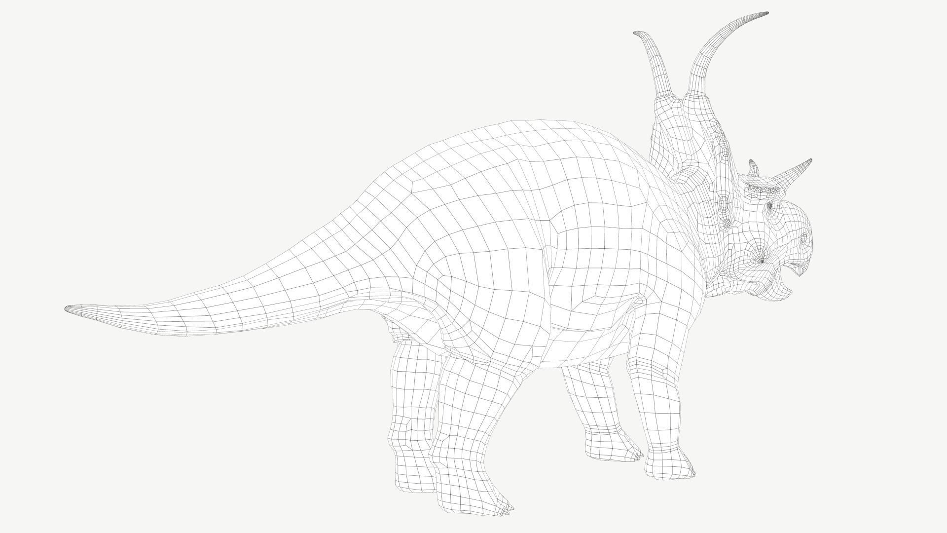 Diabloceratops dinosaur Low-poly 3D model_6