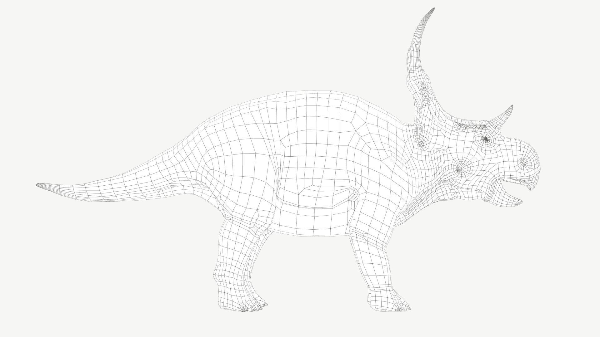 Diabloceratops dinosaur Low-poly 3D model_4