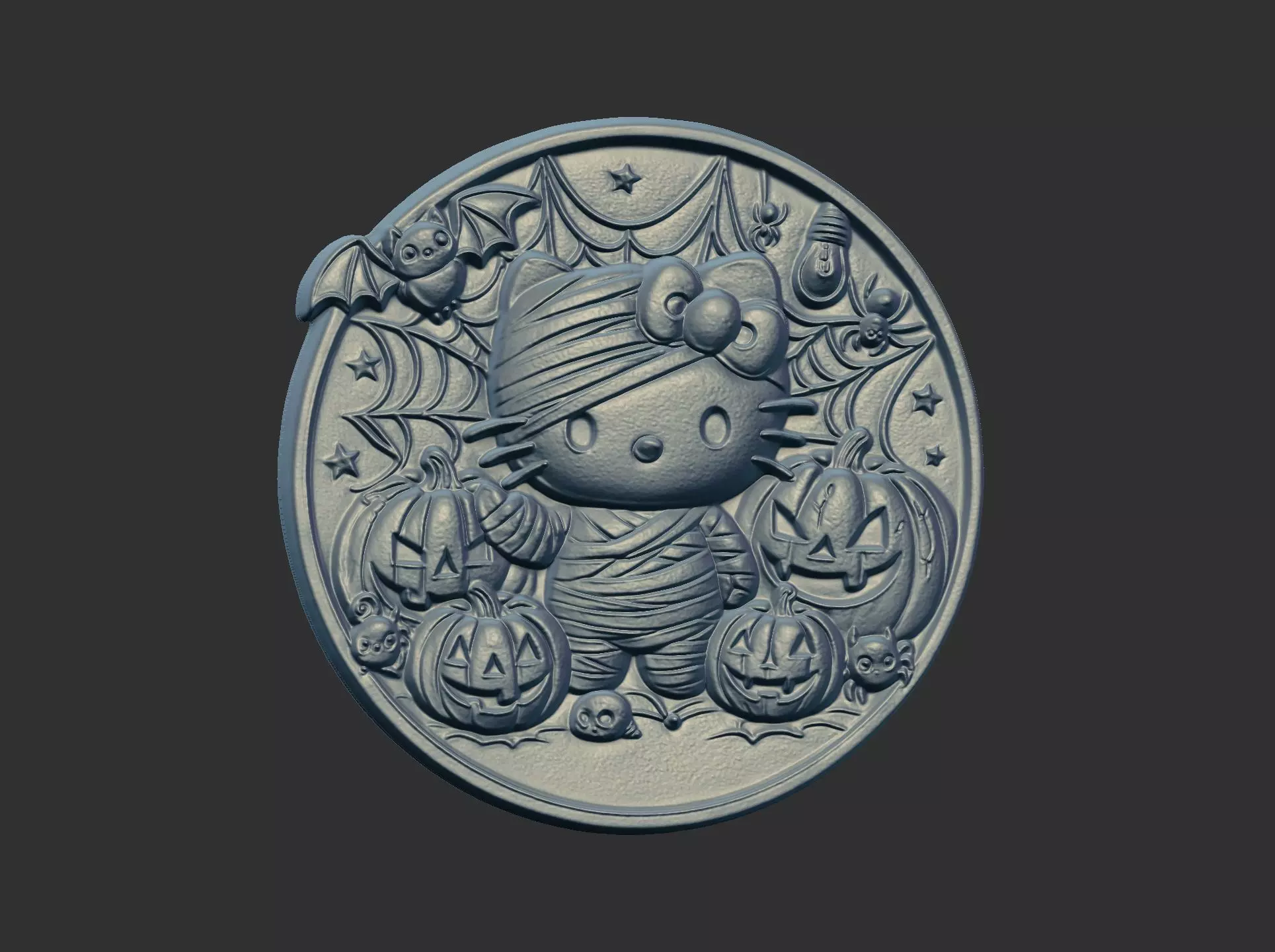 halloween meow decor cnc model 3D print model_8