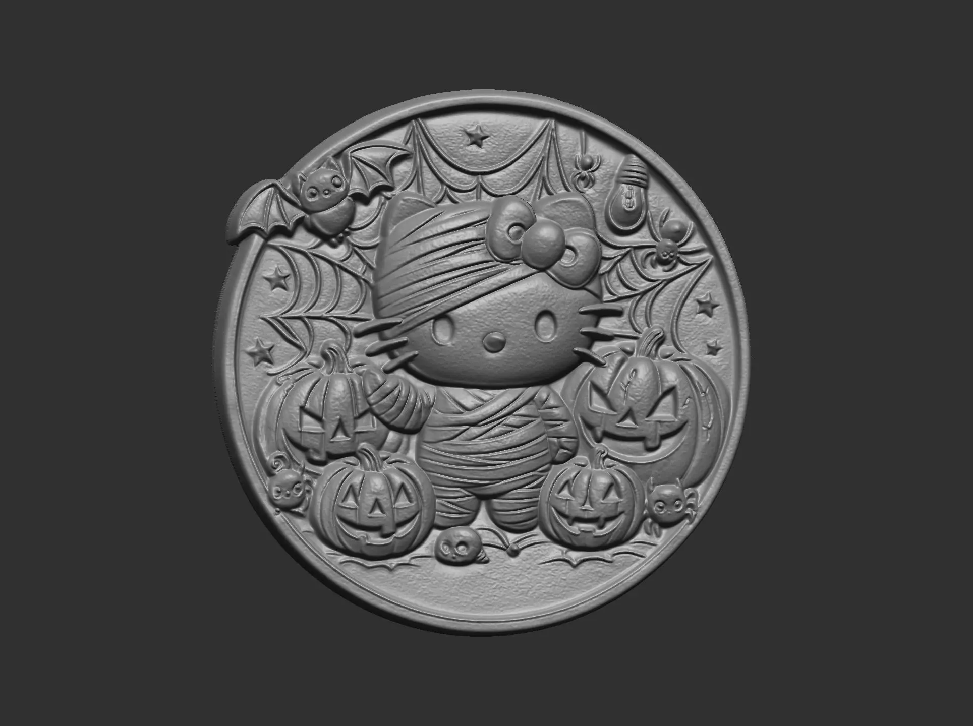 halloween meow decor cnc model 3D print model_7