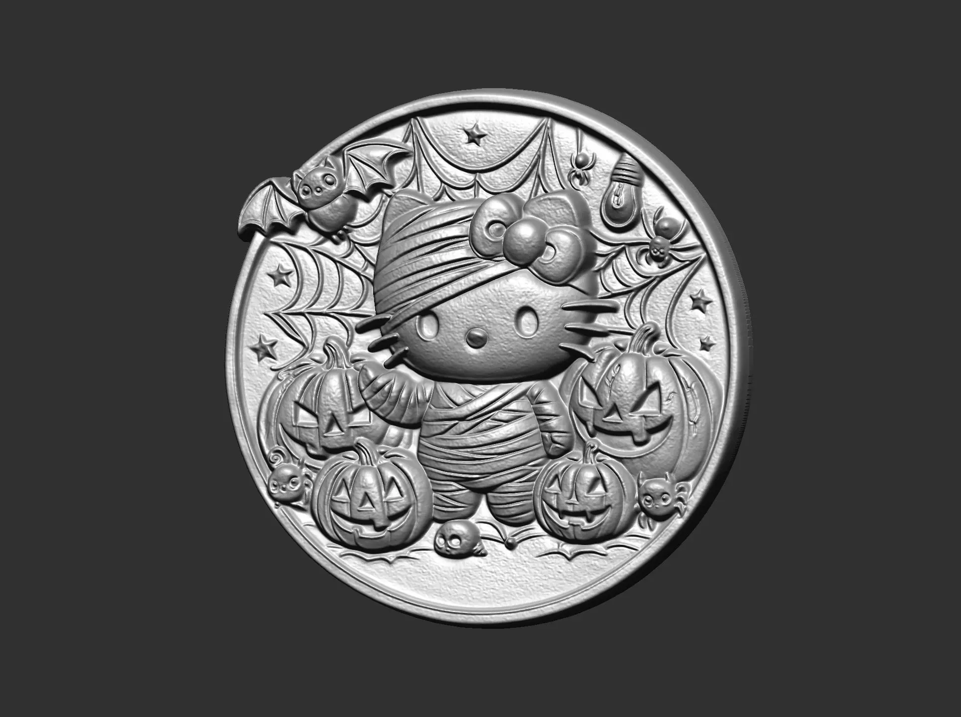 halloween meow decor cnc model 3D print model_11