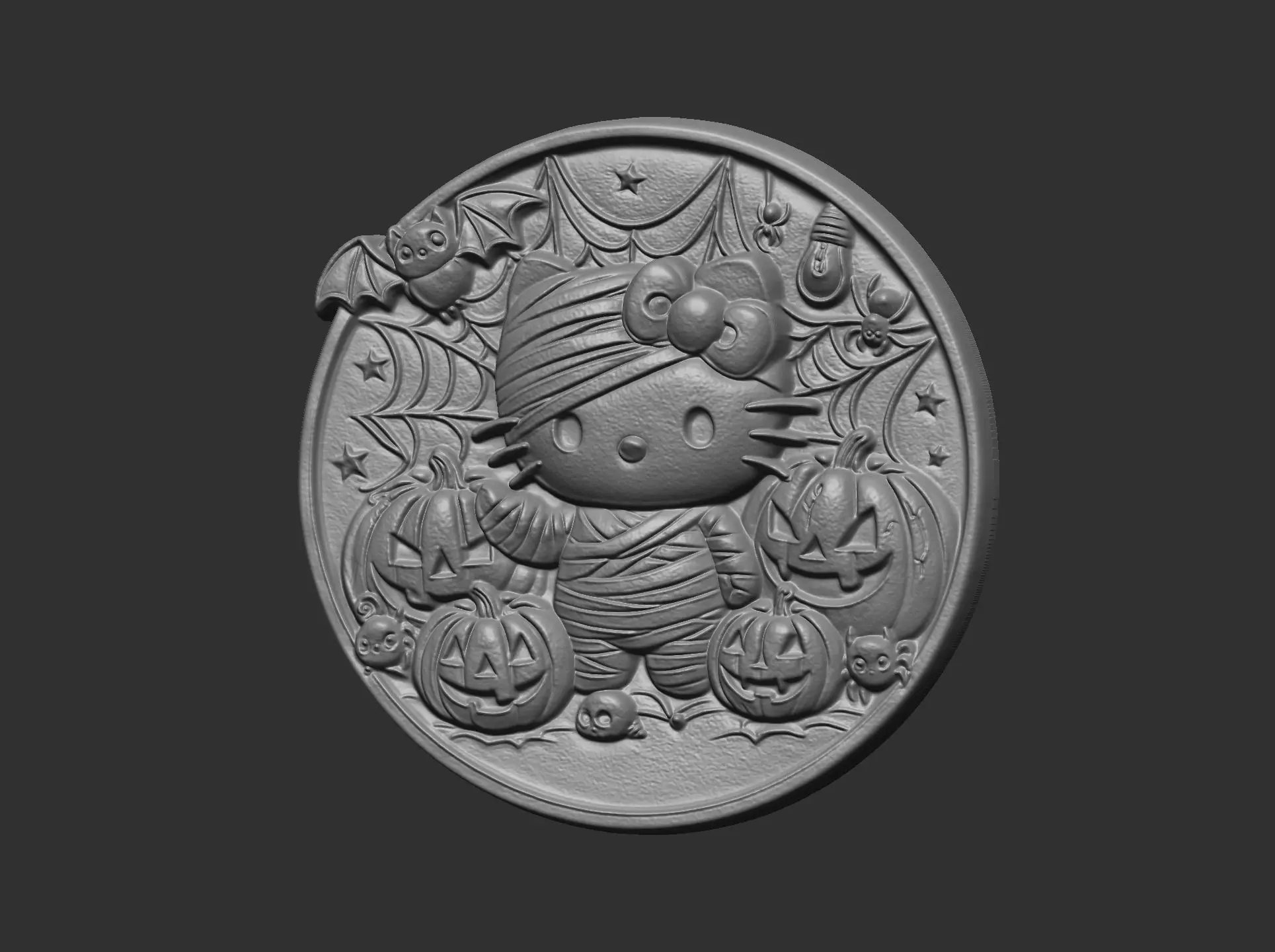 halloween meow decor cnc model 3D print model_14