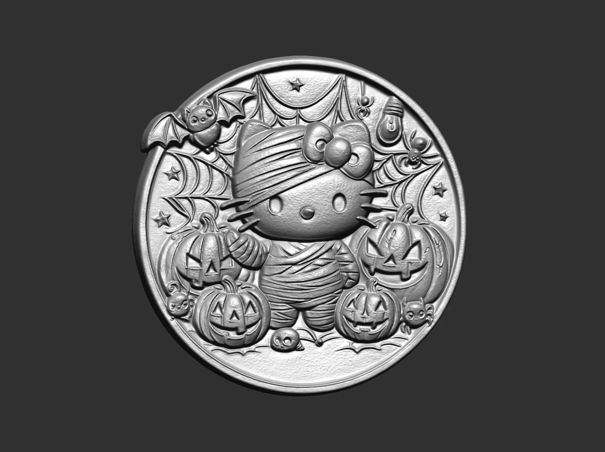 halloween meow decor cnc model 3D print model_5