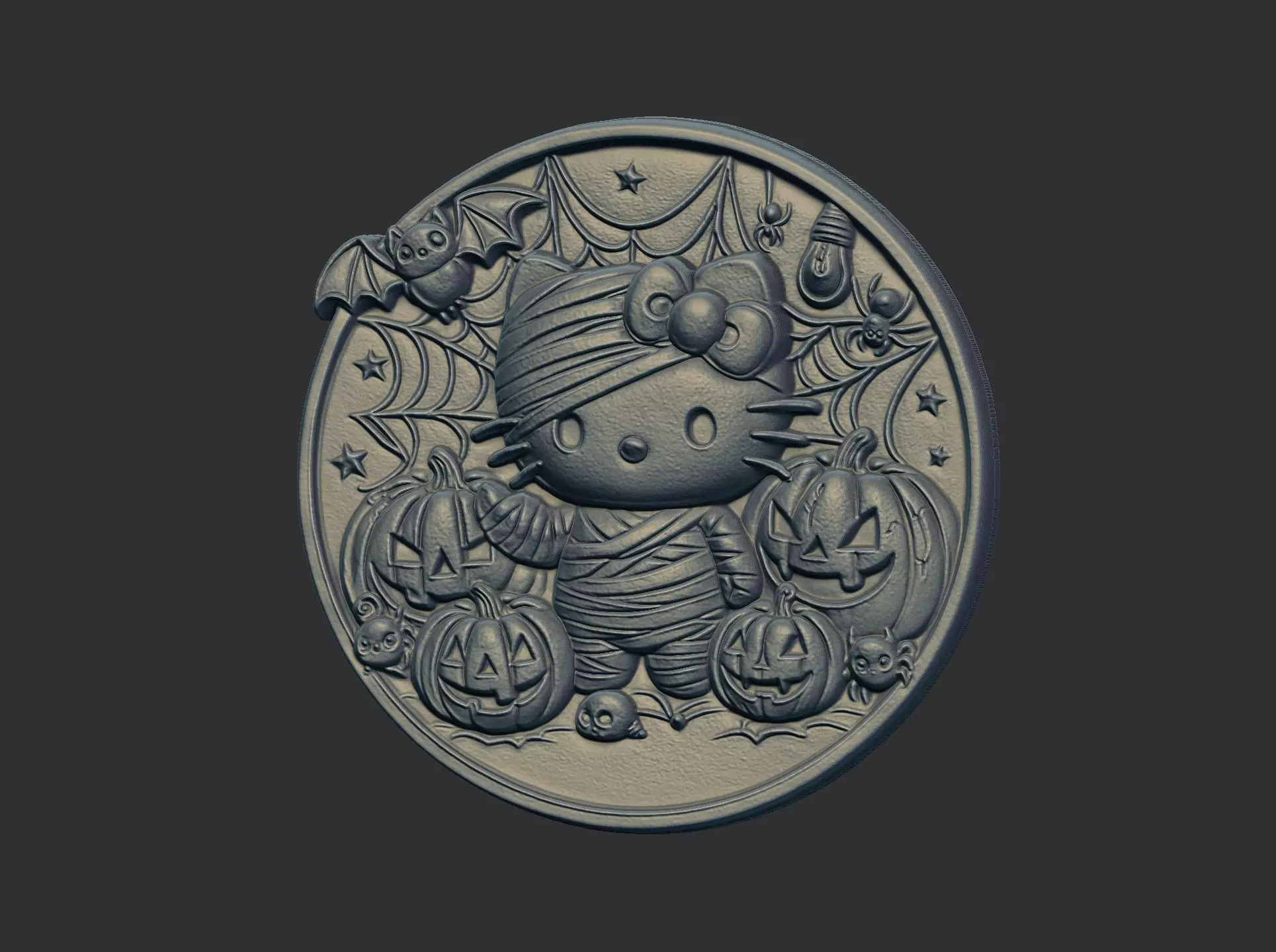 halloween meow decor cnc model 3D print model_12