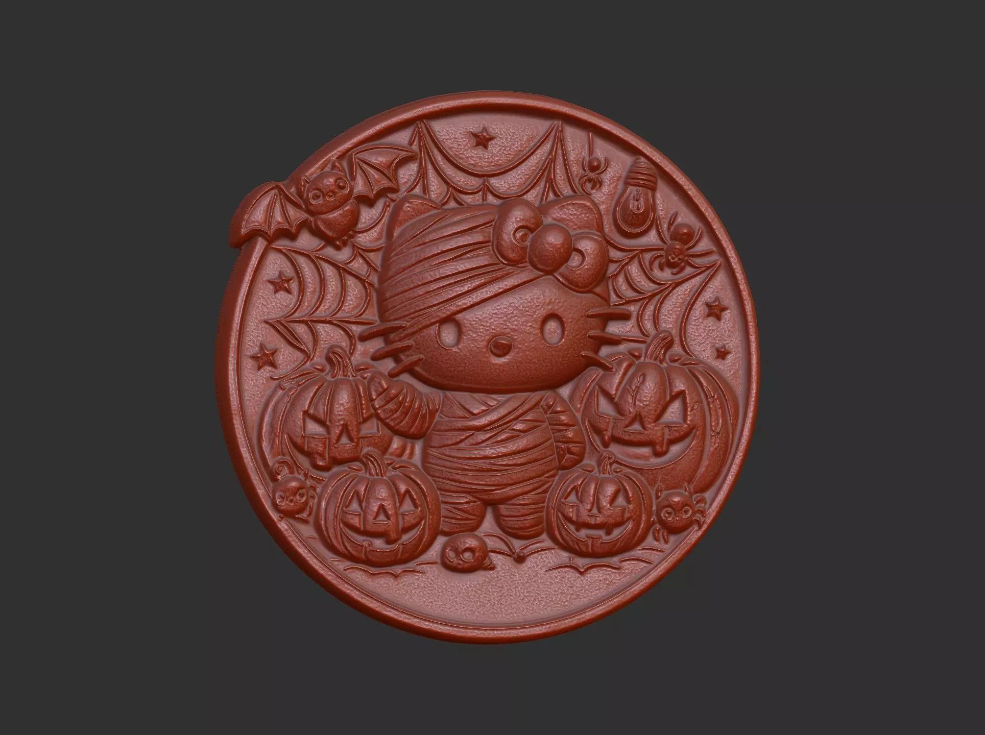 halloween meow decor cnc model 3D print model_9