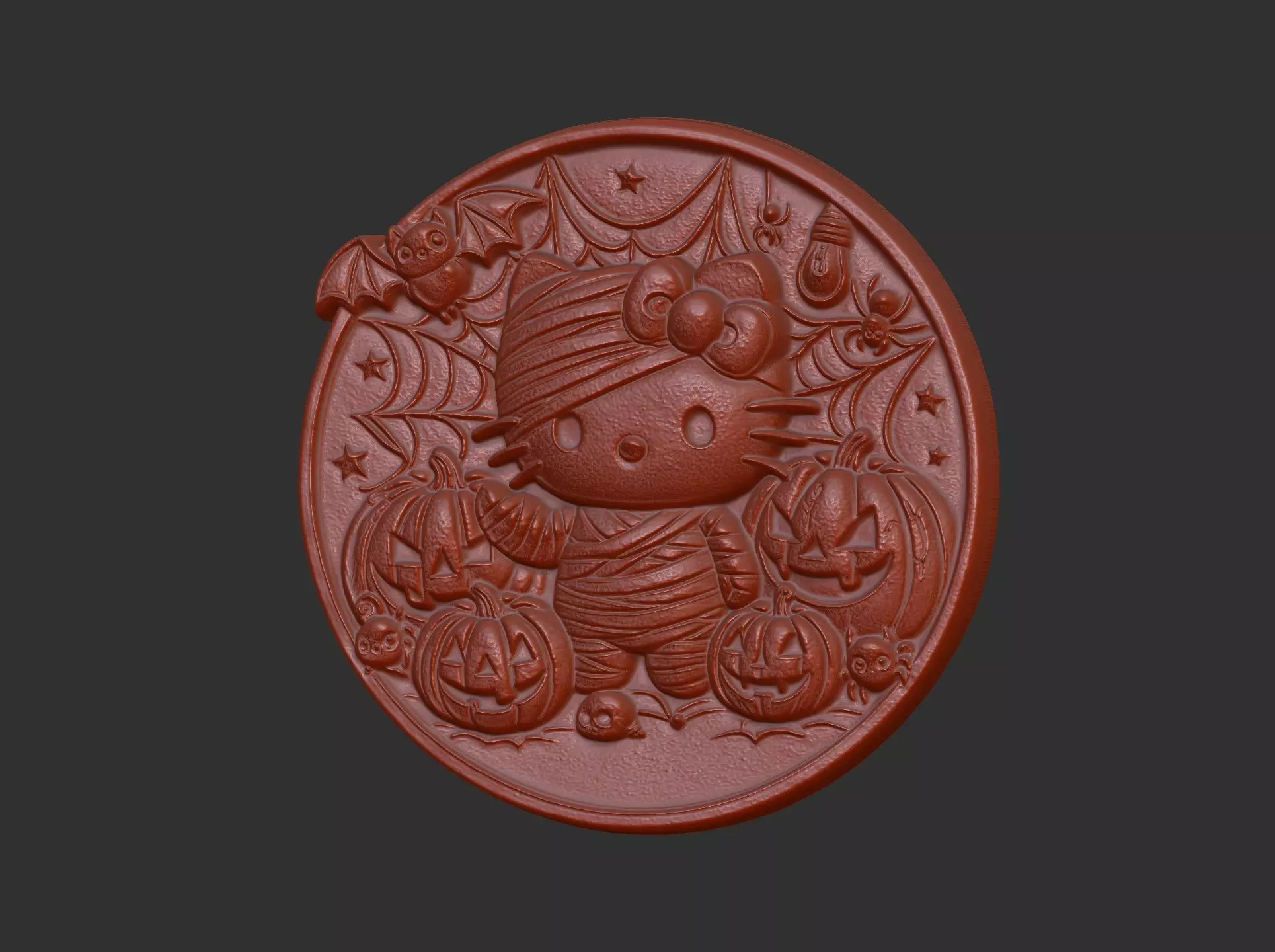 halloween meow decor cnc model 3D print model_17