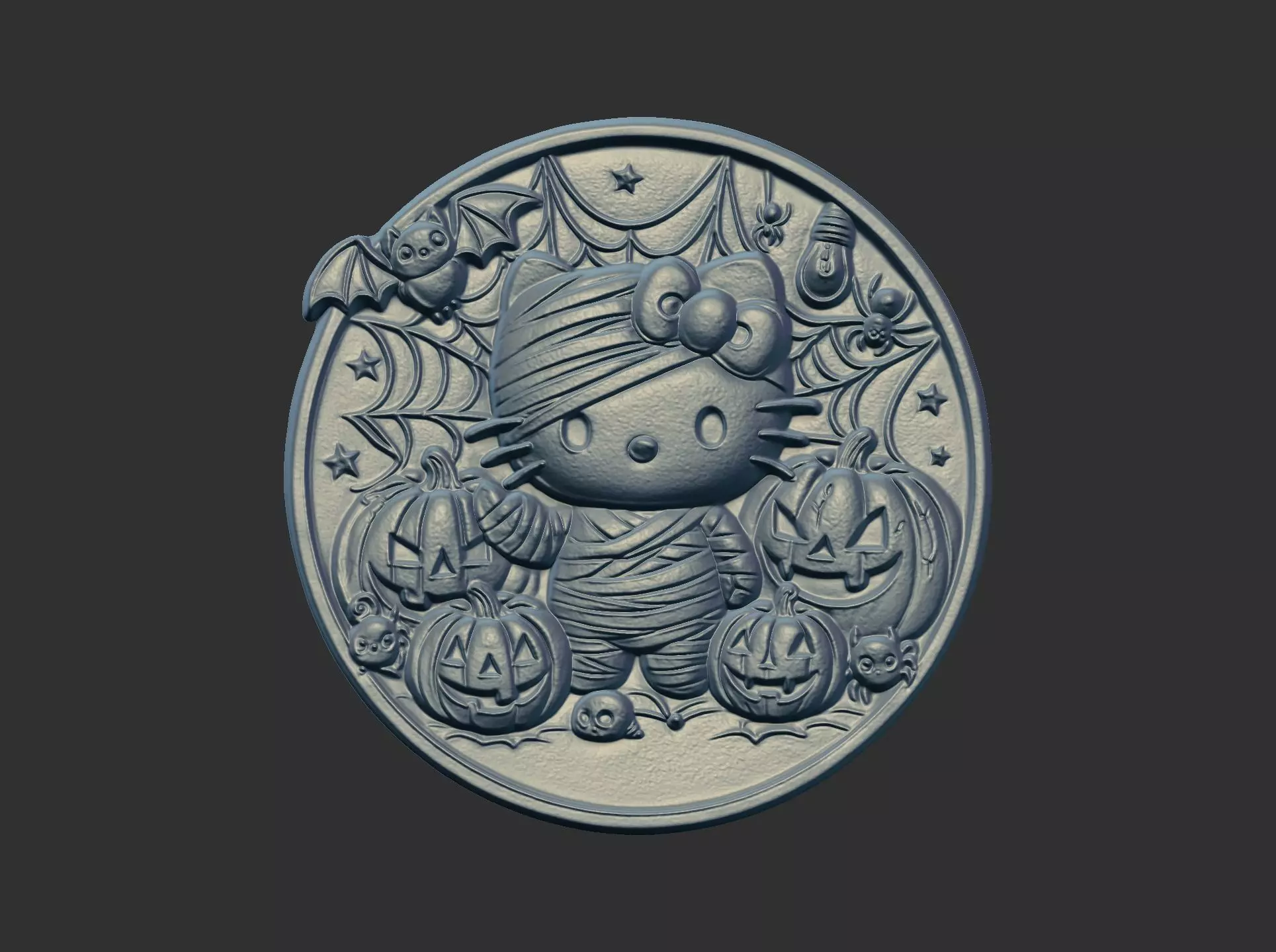 halloween meow decor cnc model 3D print model_19