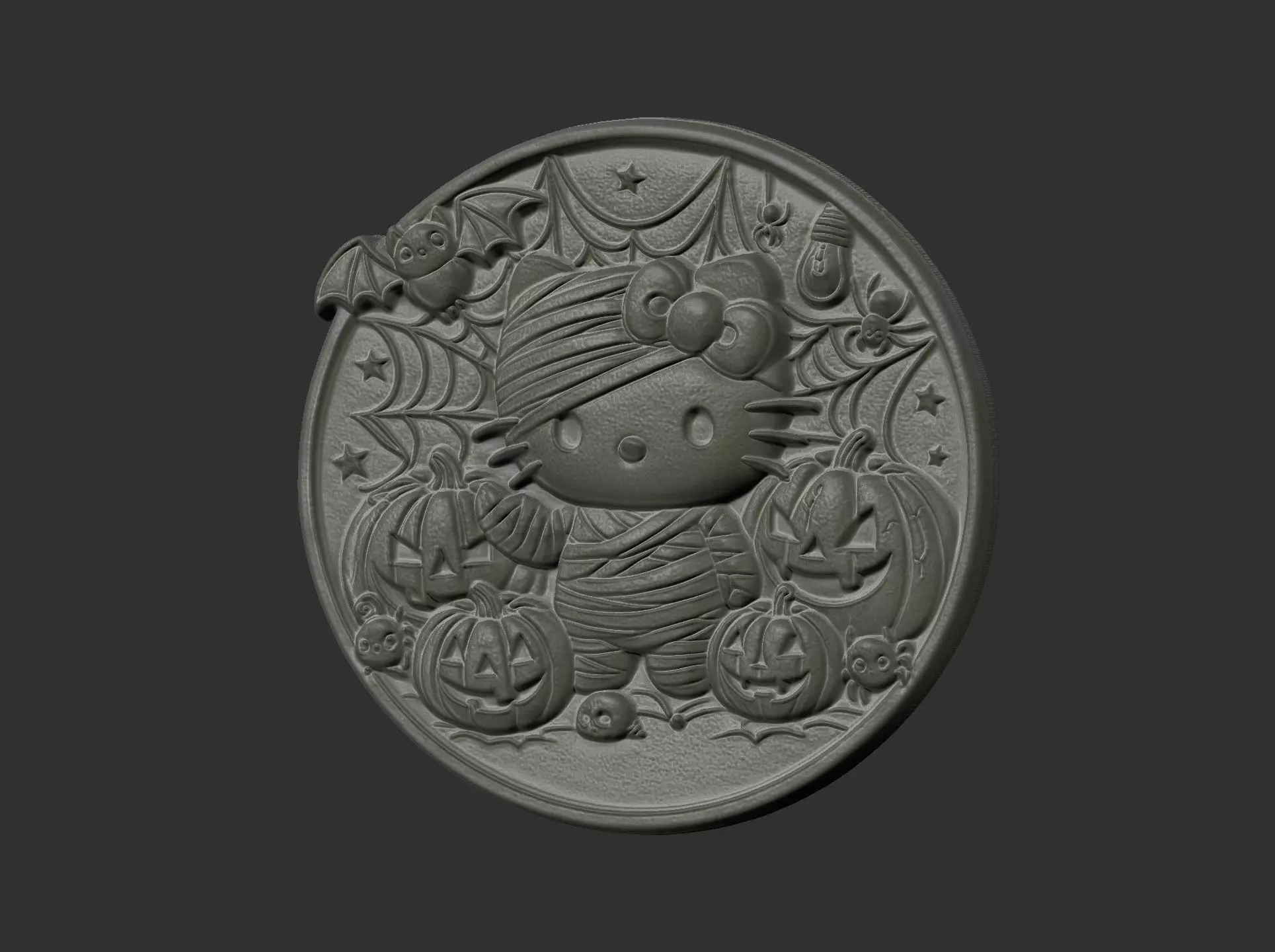 halloween meow decor cnc model 3D print model_13