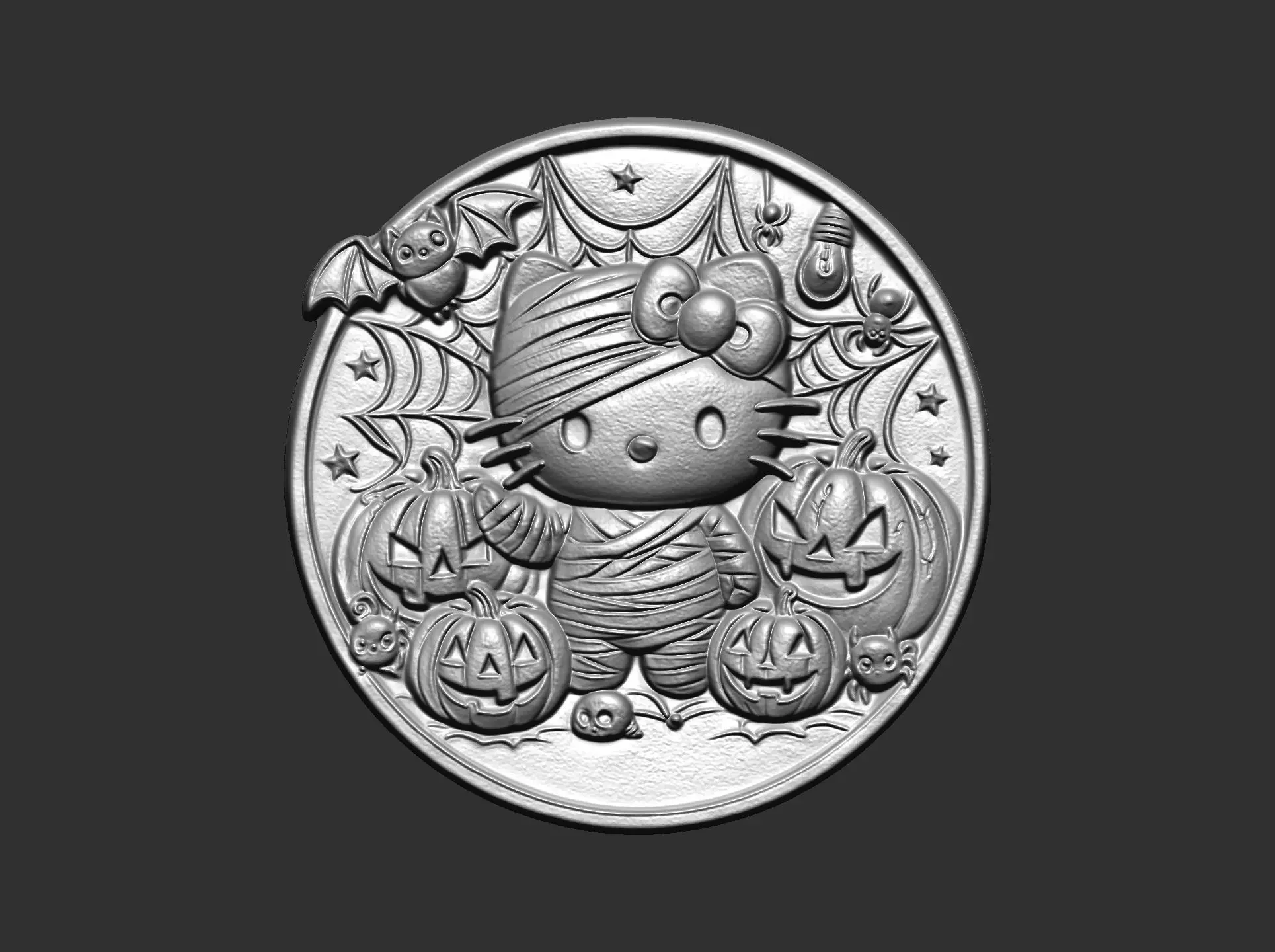 halloween meow decor cnc model 3D print model_4