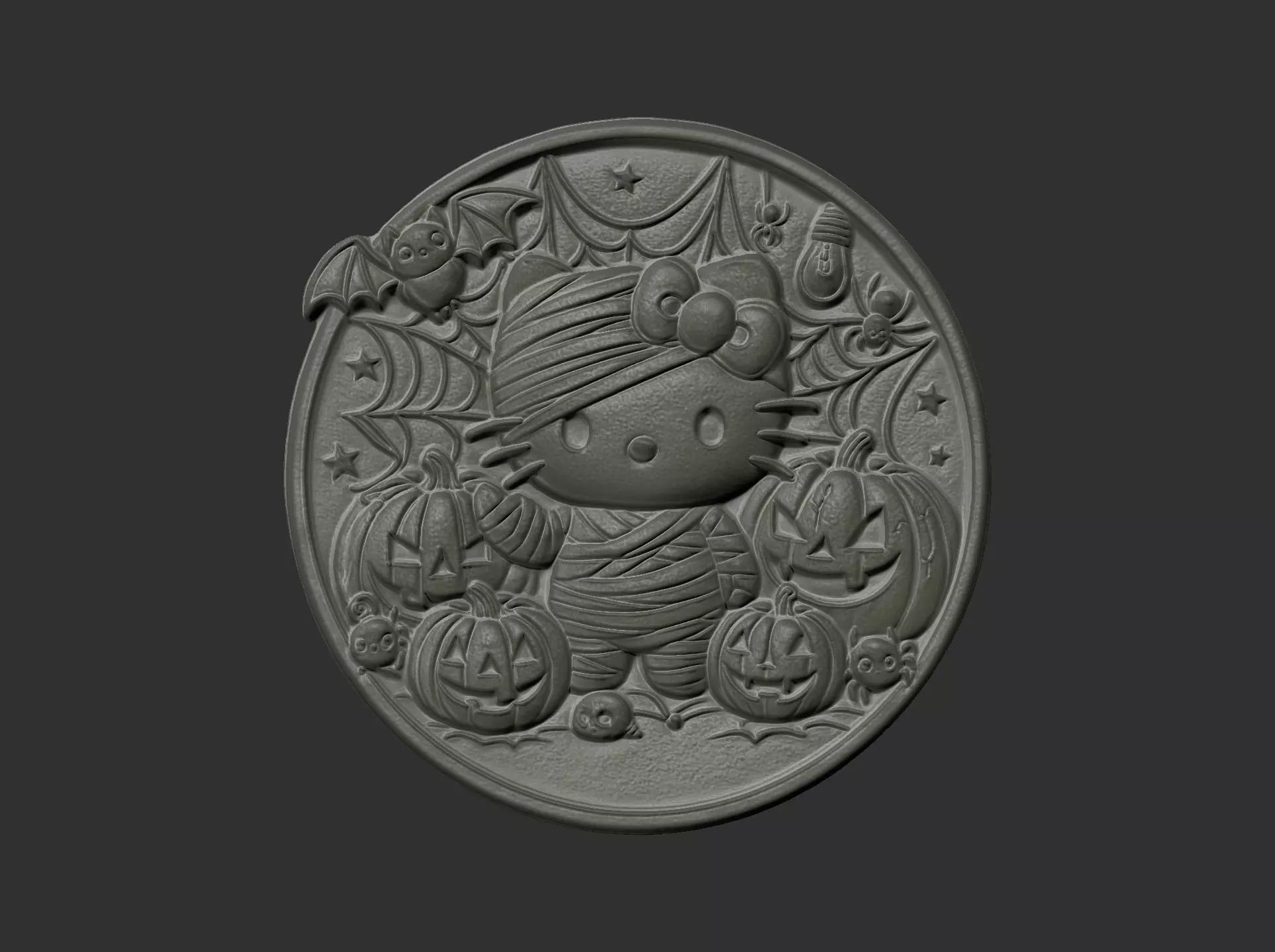 halloween meow decor cnc model 3D print model_3