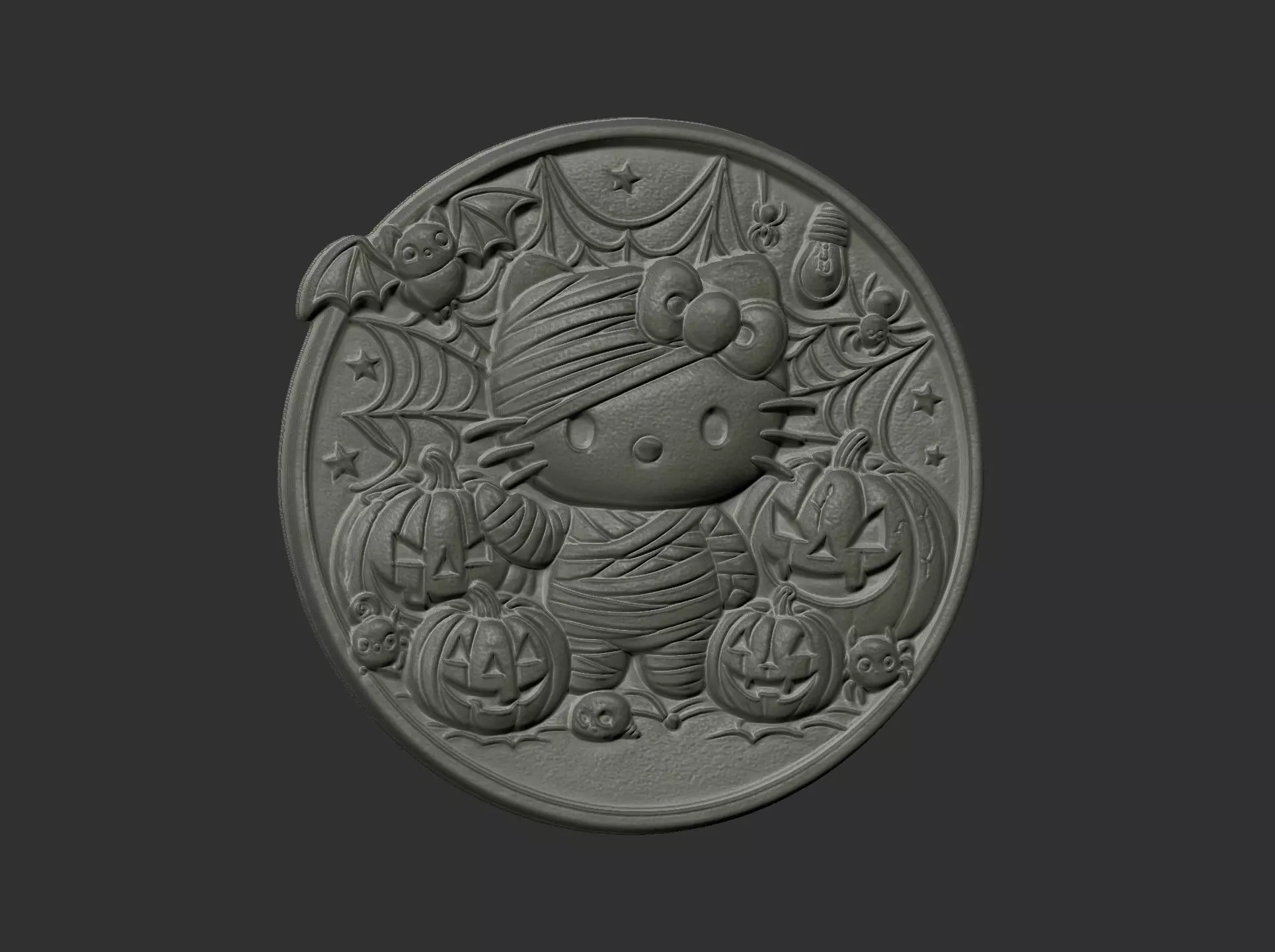 halloween meow decor cnc model 3D print model_6