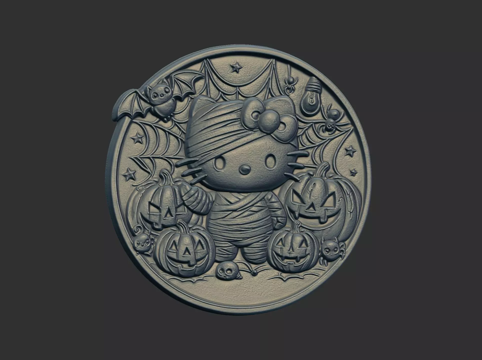 halloween meow decor cnc model 3D print model_10