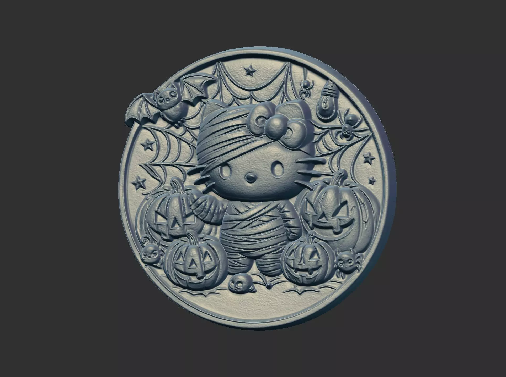 halloween meow decor cnc model 3D print model_16