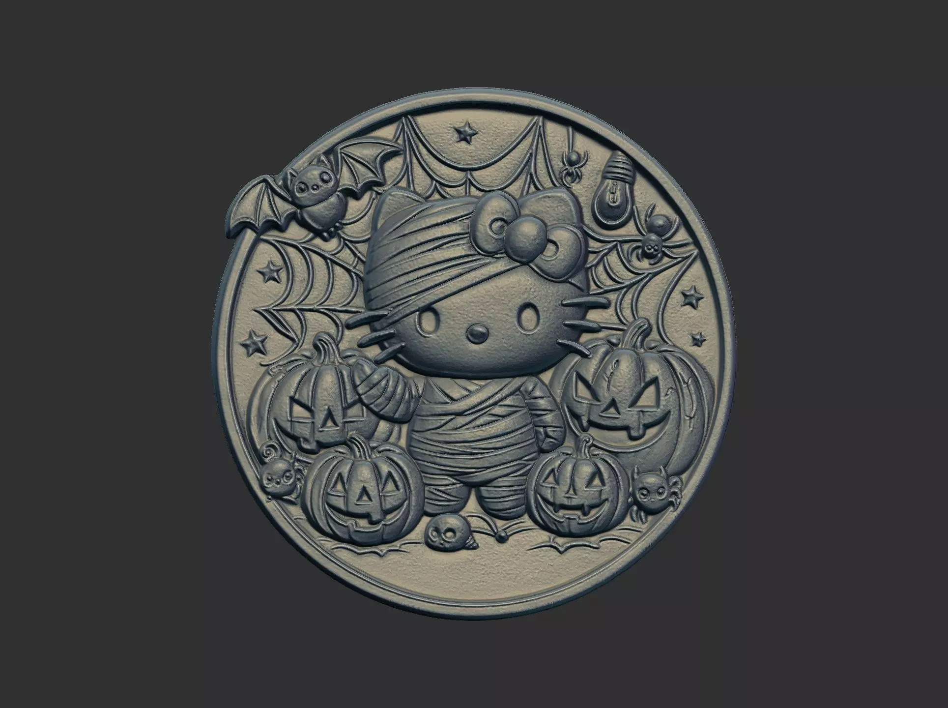 halloween meow decor cnc model 3D print model_0