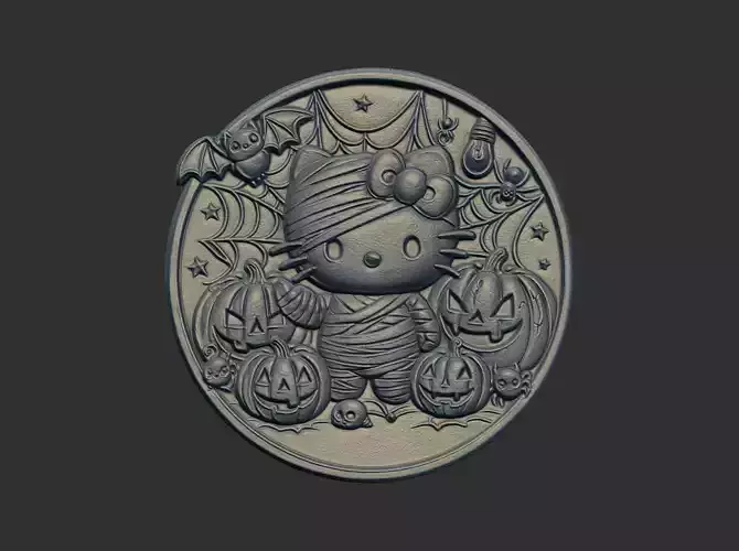 halloween meow decor cnc model