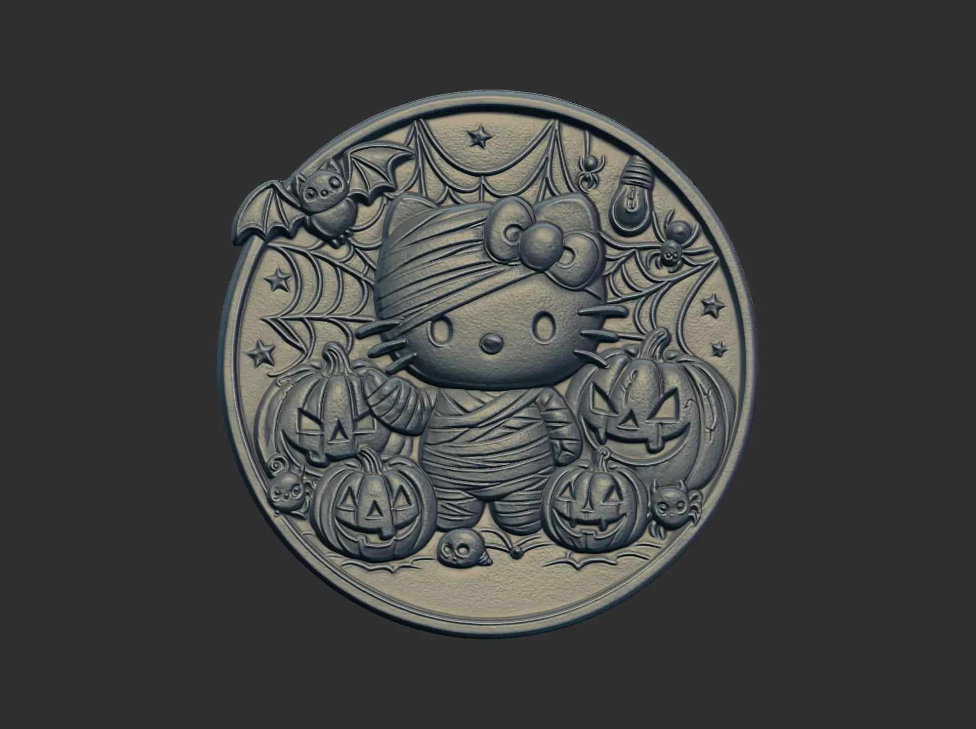 halloween meow decor cnc model 3D print model_1