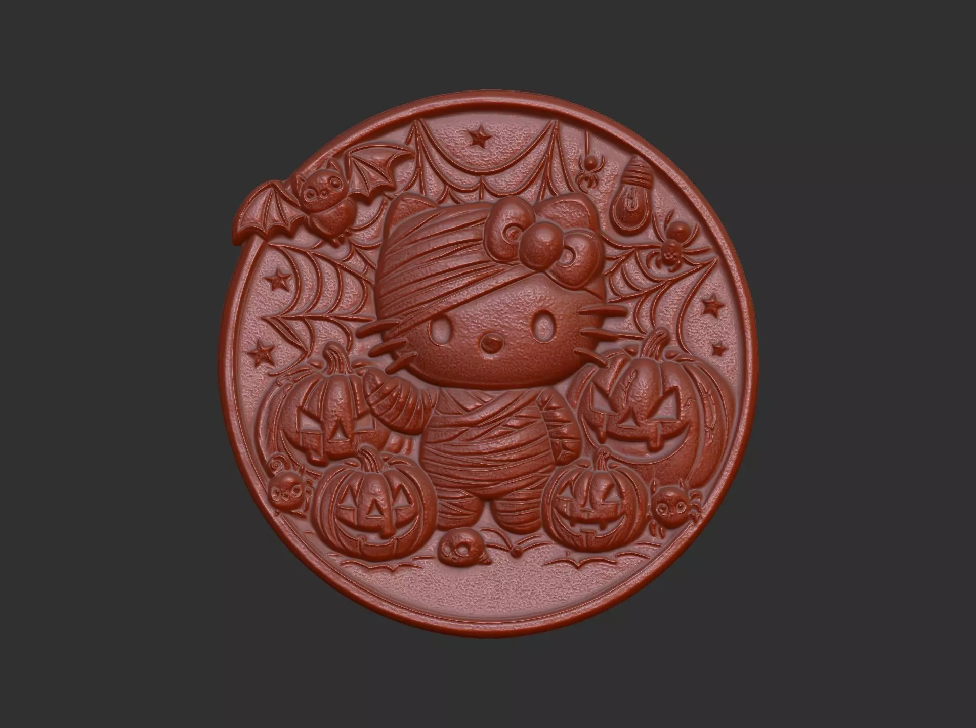 halloween meow decor cnc model 3D print model_18