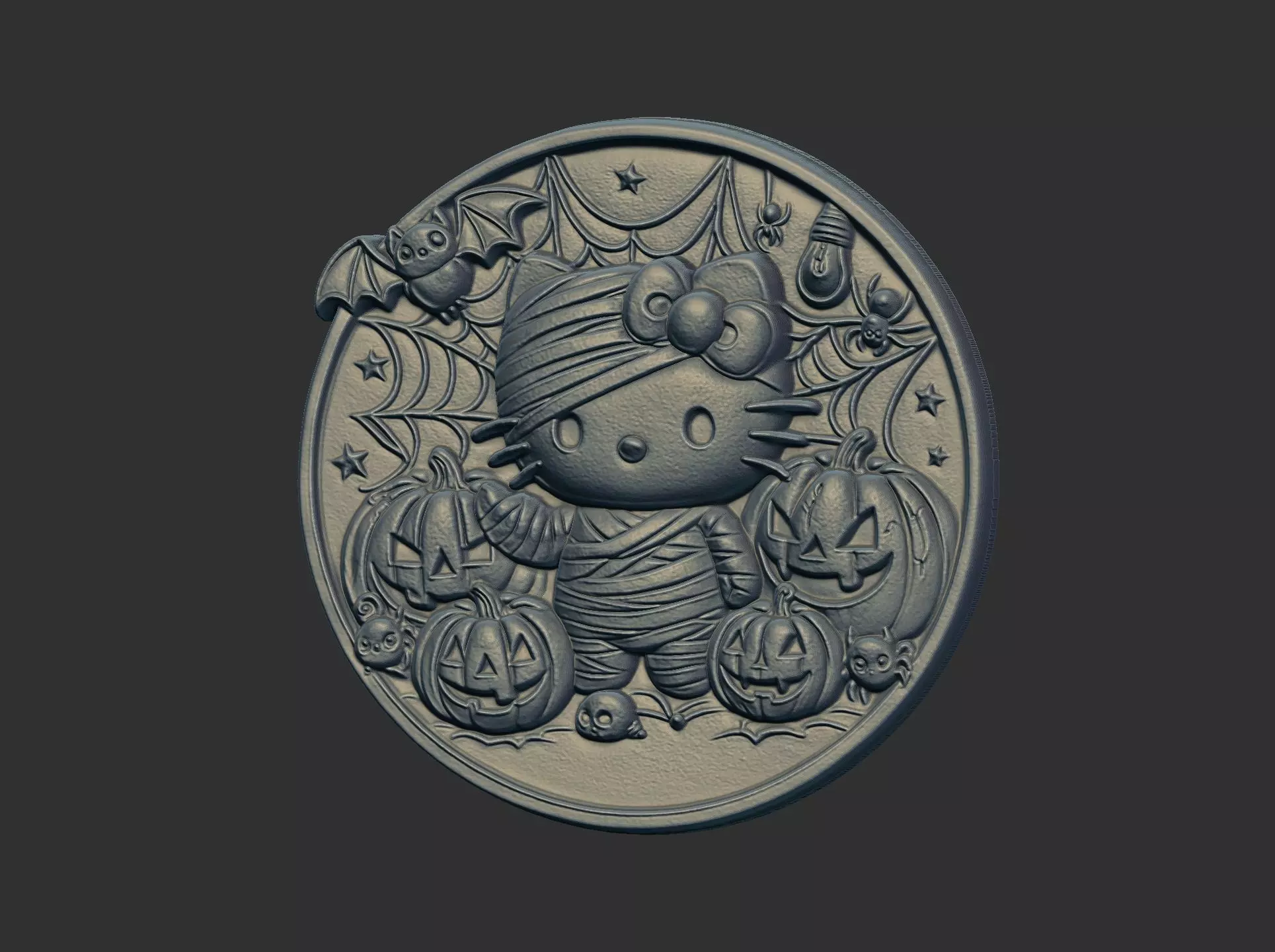 halloween meow decor cnc model 3D print model_15