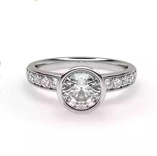 Engagement ring bezel setting