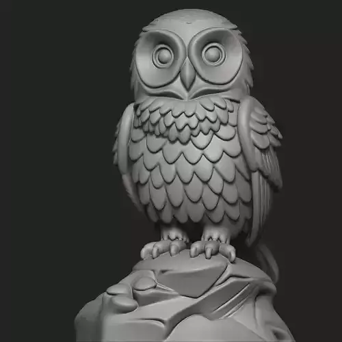 Owl sculpture 3D print model