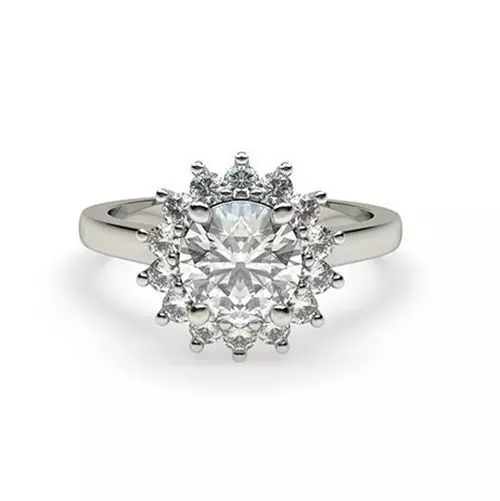 Round diamond engagement ring diana setting 3D print model