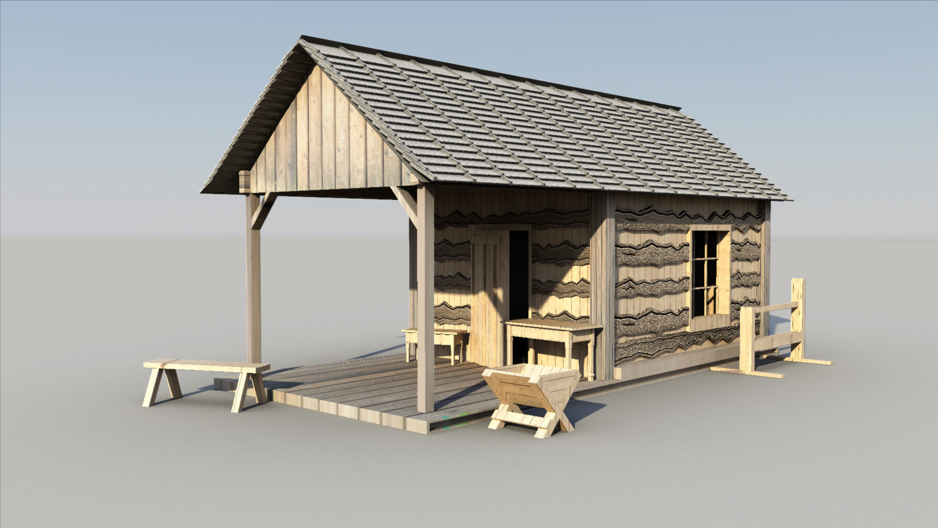 house model in maya  3D model_3