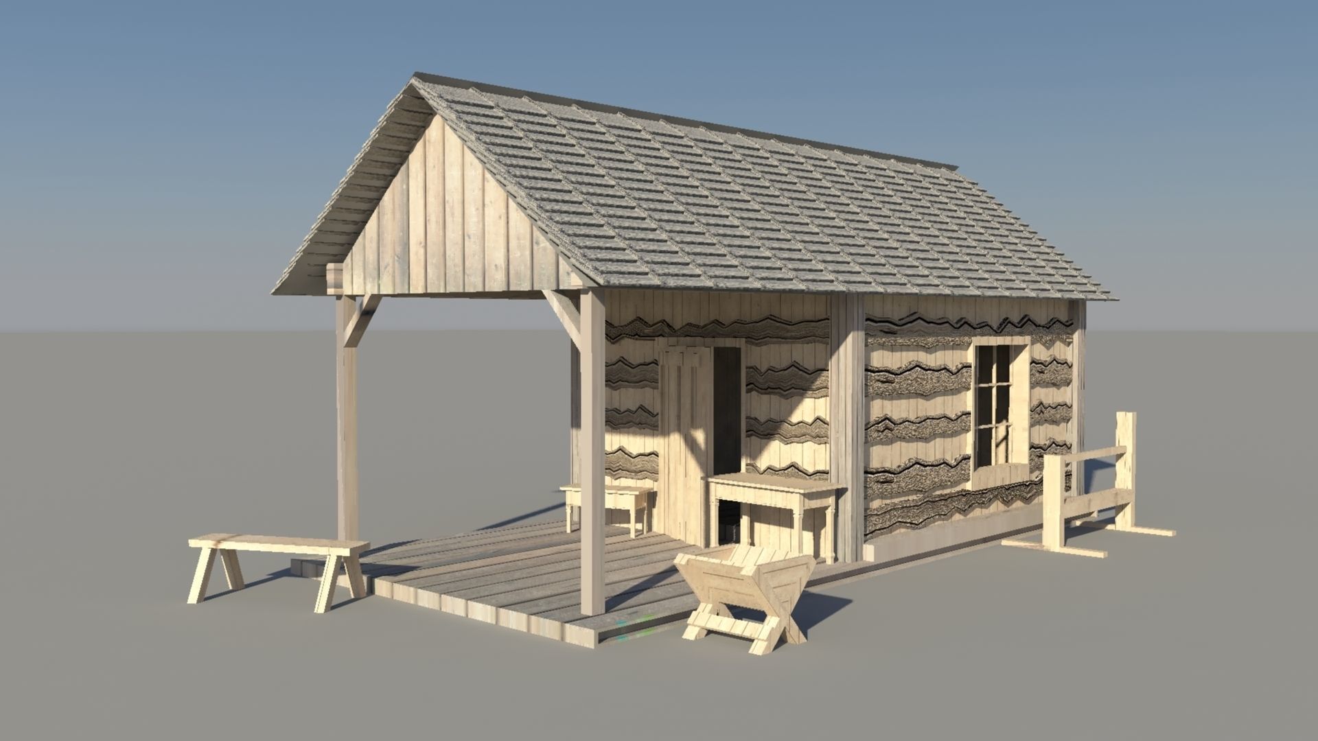 house model in maya  3D model_4