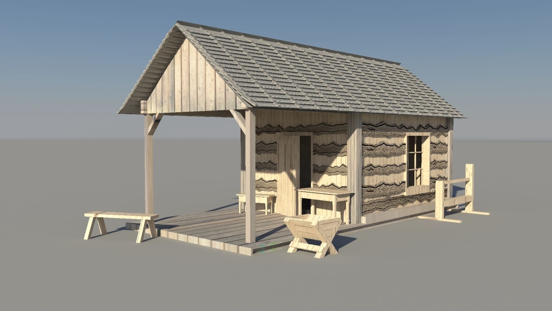 house model in maya  3D model_0