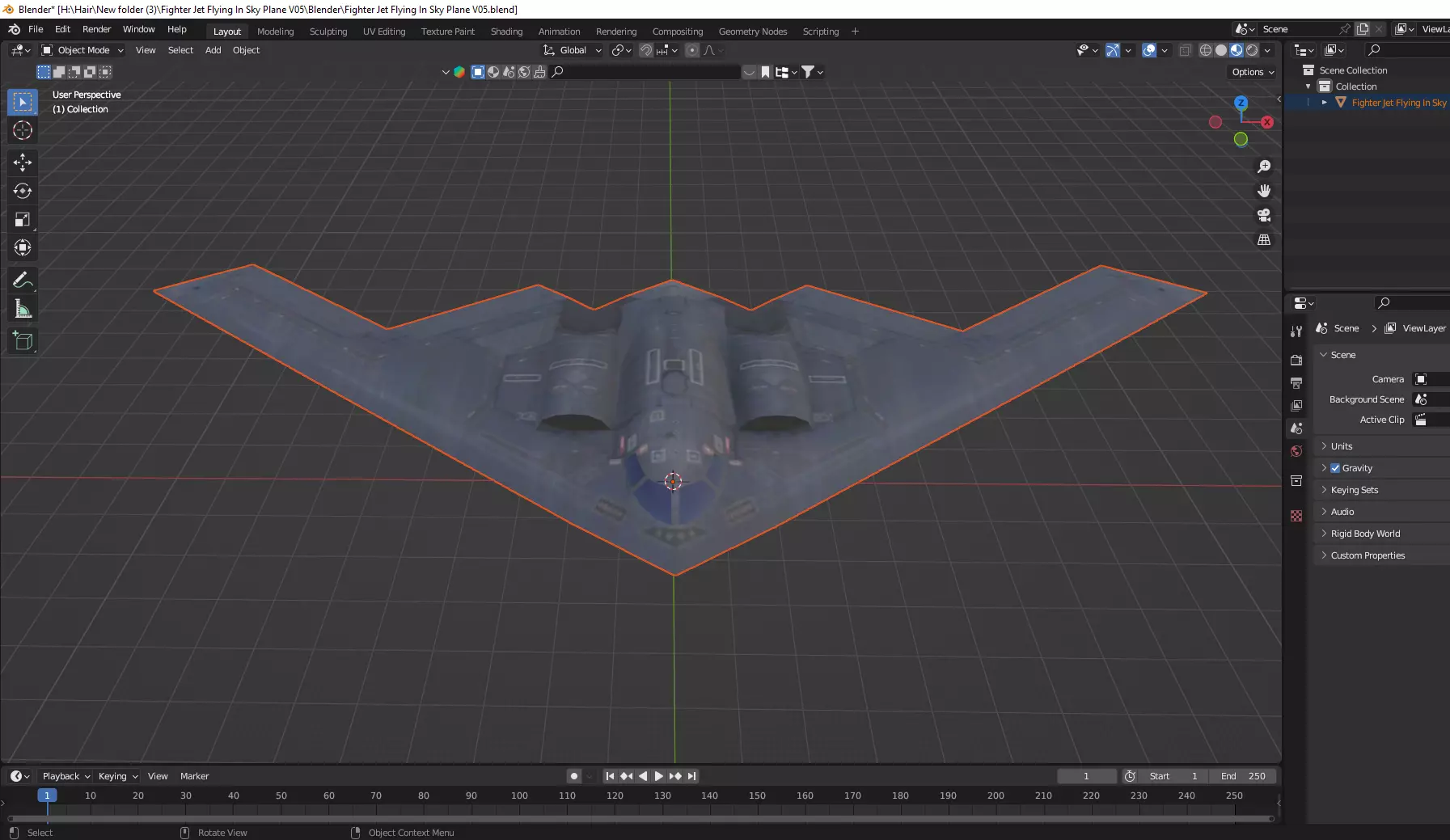 Fighter Jet Flying In Sky Plane V05 Low Poly 3D Model Low-poly 3D model_8