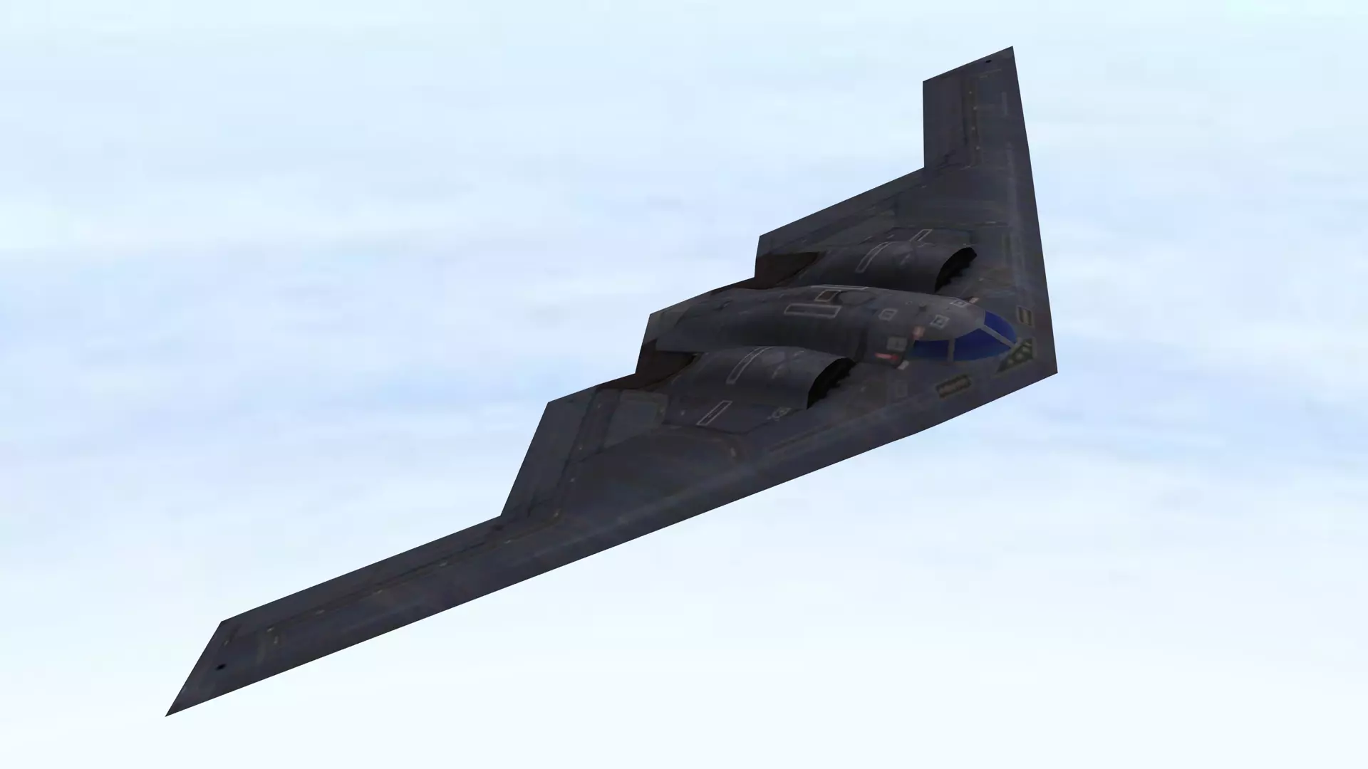 Fighter Jet Flying In Sky Plane V05 Low Poly 3D Model Low-poly 3D model_0