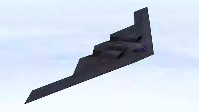 Fighter Jet Flying In Sky Plane V05 Low Poly 3D Model