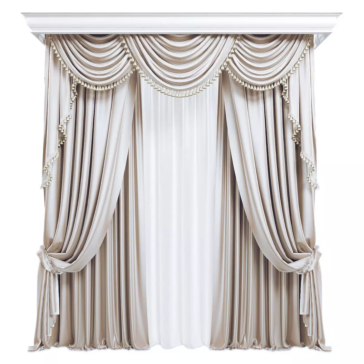Curtains646 Low-poly 3D model_0