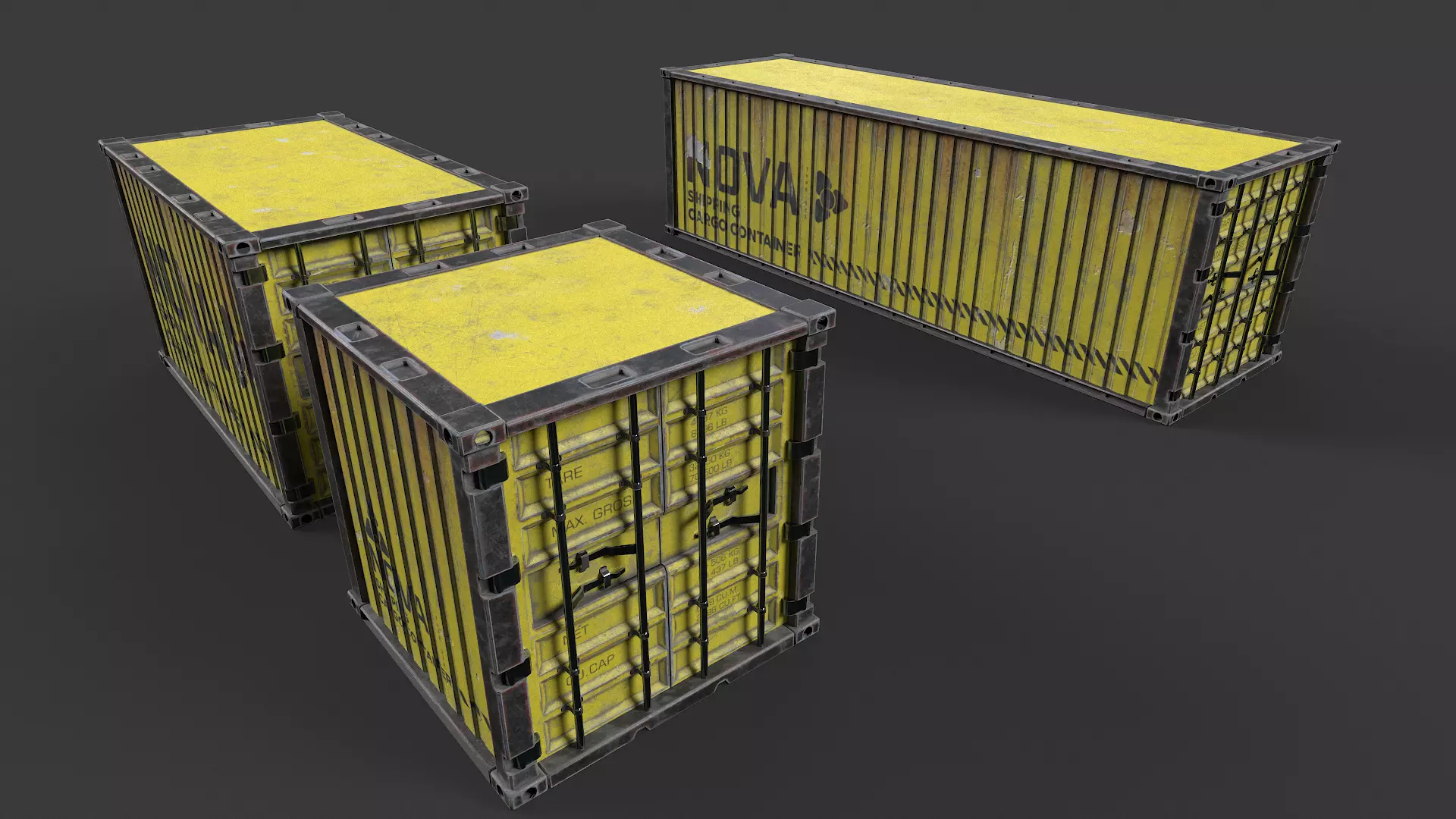 Shipping Cargo Containers Low-poly 3D model