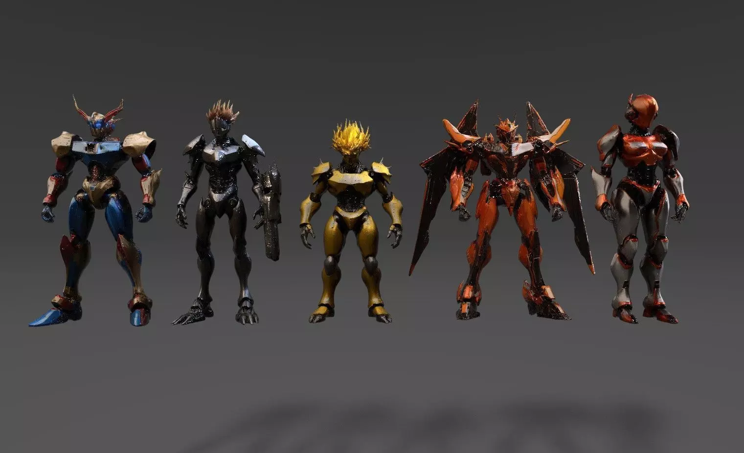 Robots Pack 2 Low-poly 3D model_0