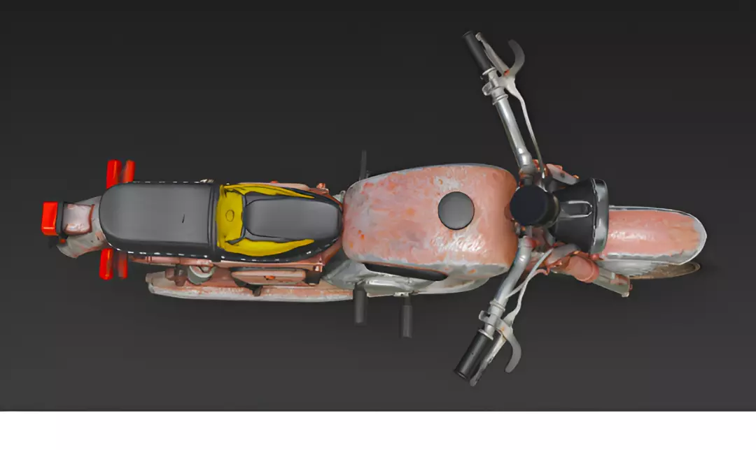 Vintage  rugged scratched broken Motorcycle 3D Model 3D model_3