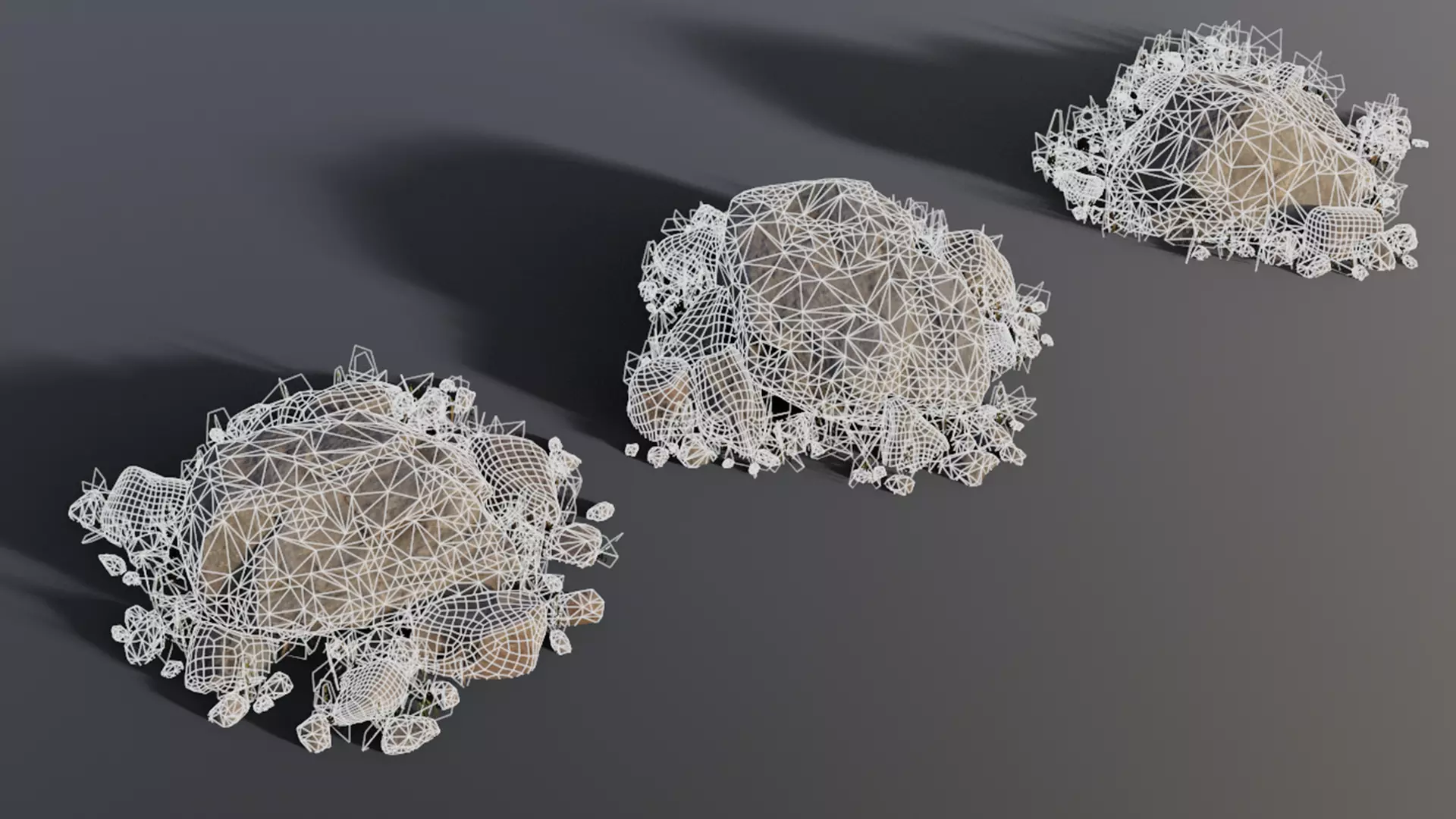 Rock assembly set large Low-poly 3D model_7