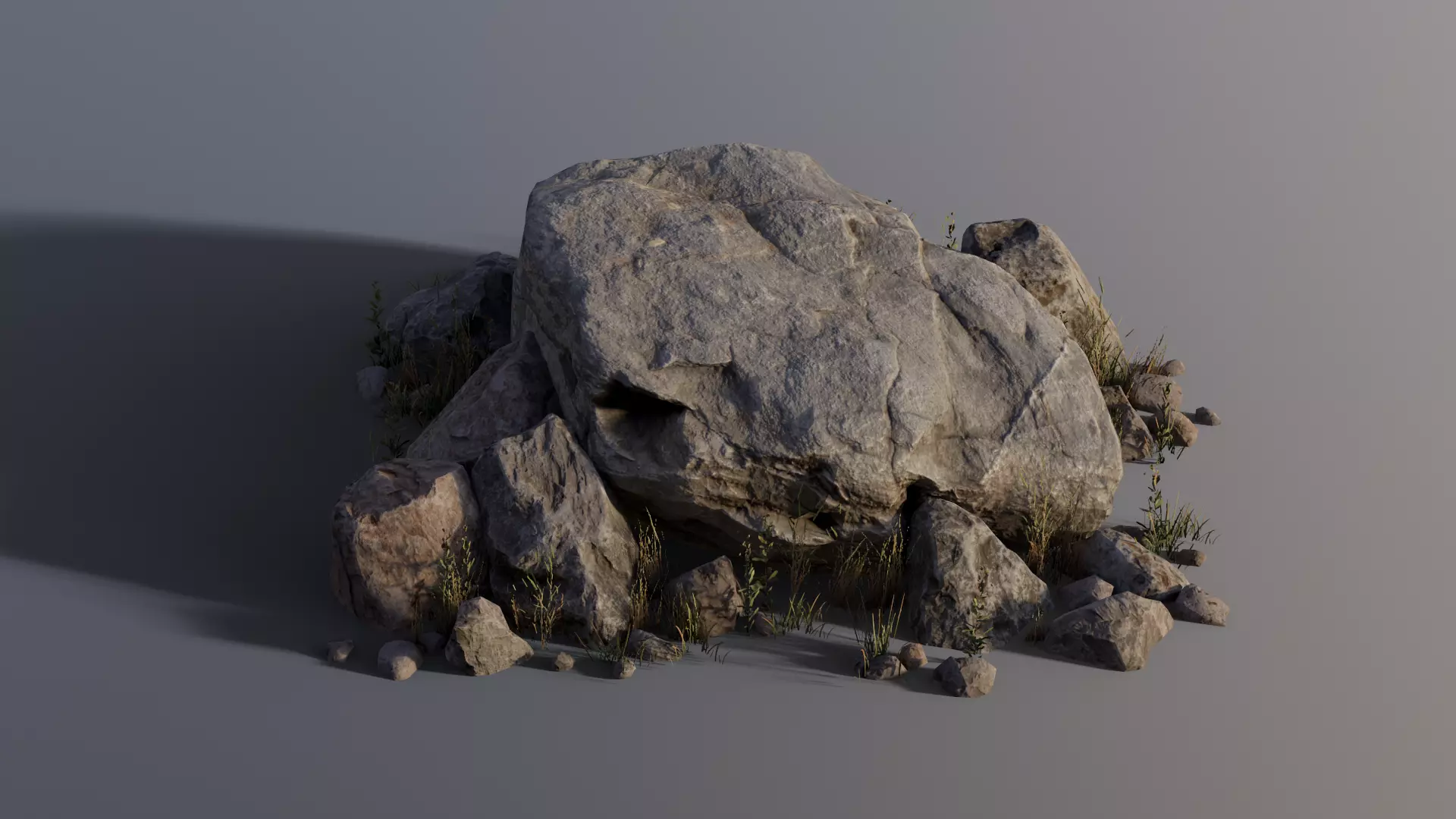 Rock assembly set large Low-poly 3D model_5
