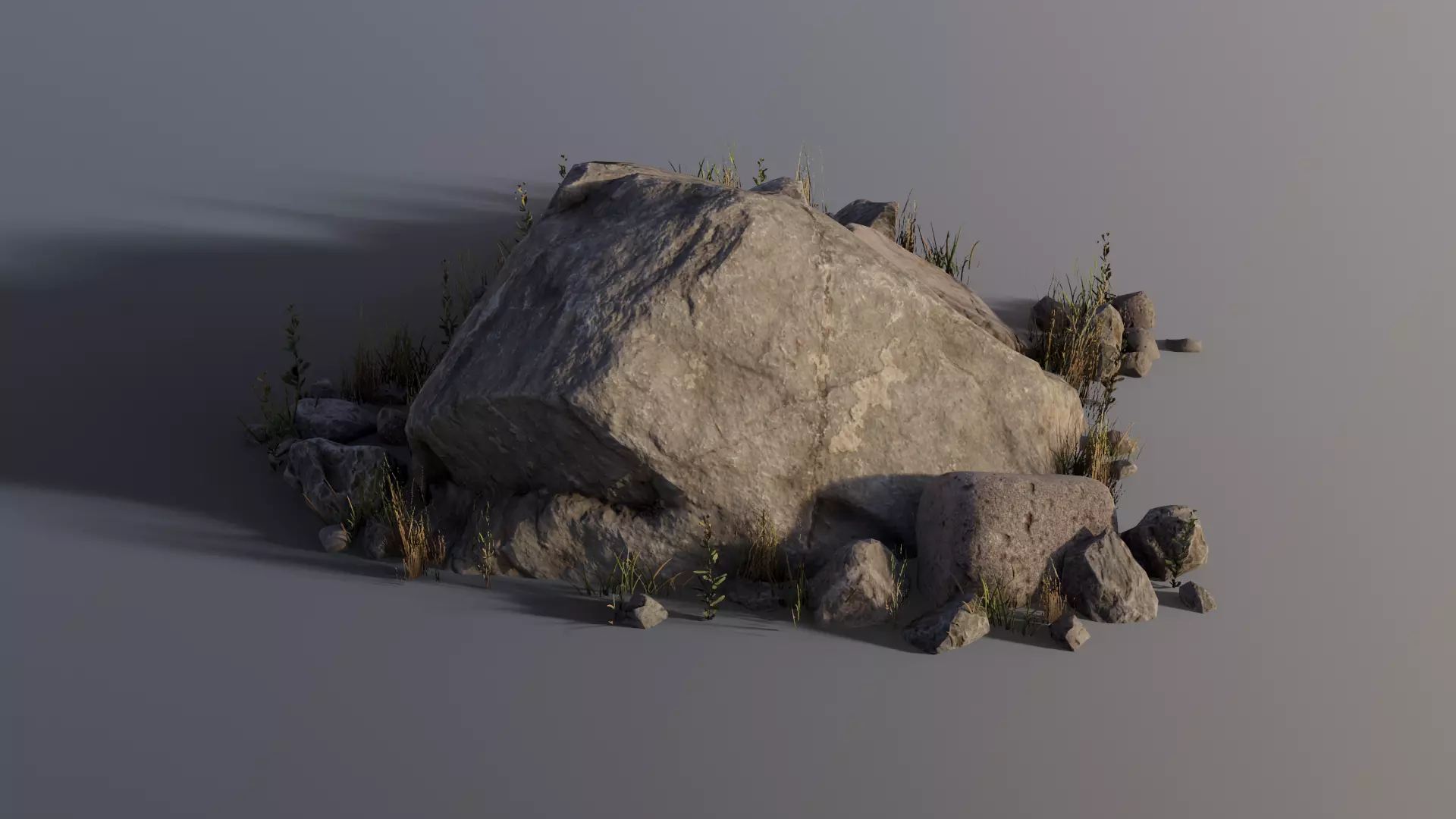 Rock assembly set large Low-poly 3D model_6