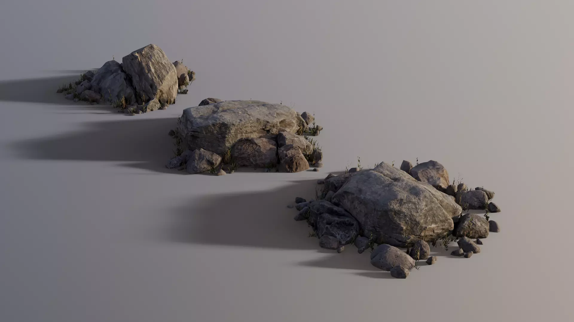 Rock assembly set large Low-poly 3D model_1