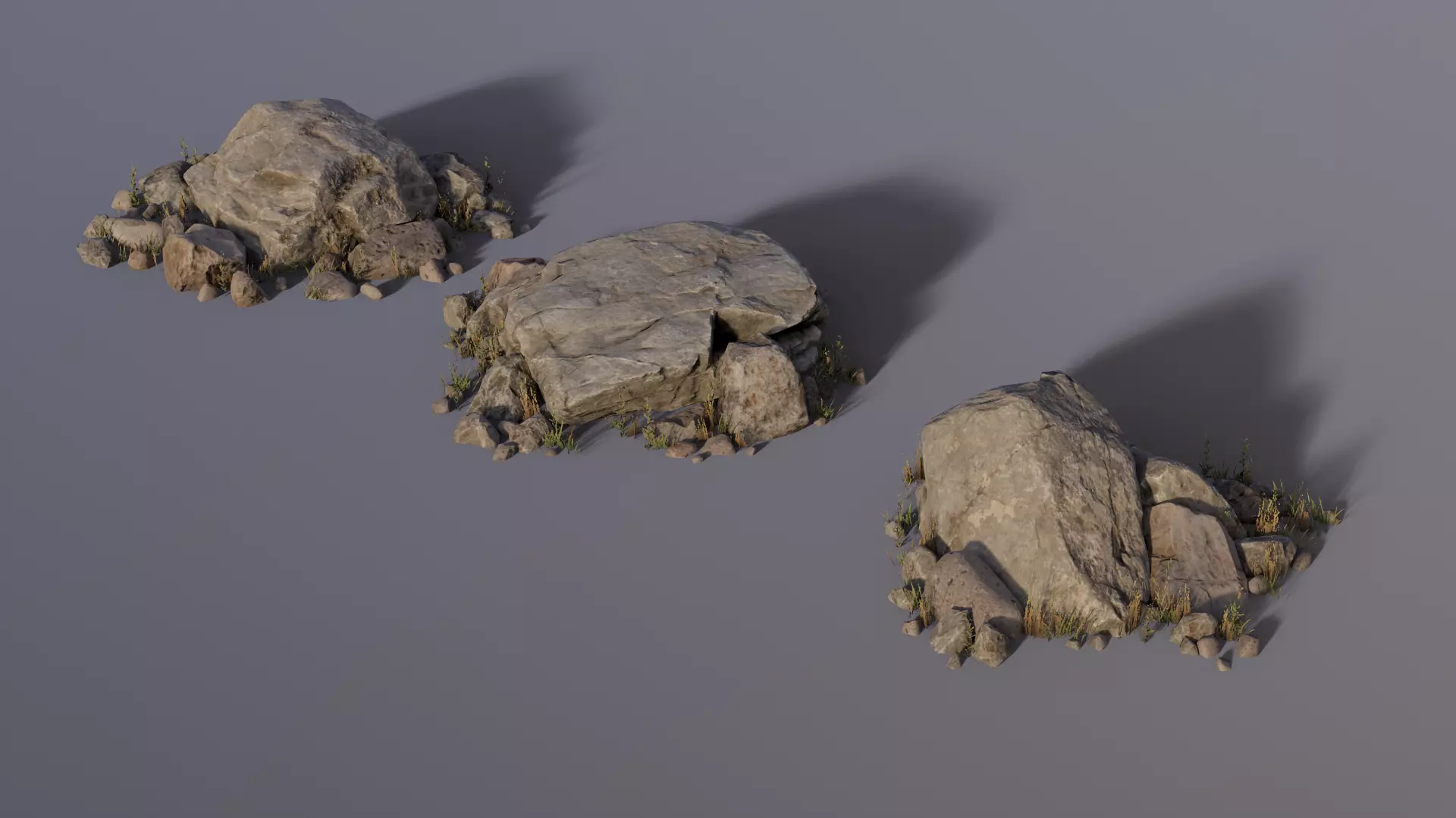 Rock assembly set large Low-poly 3D model_3