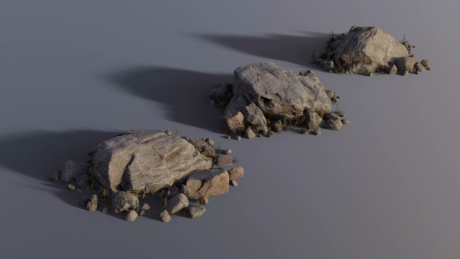 Rock assembly set large Low-poly 3D model_0
