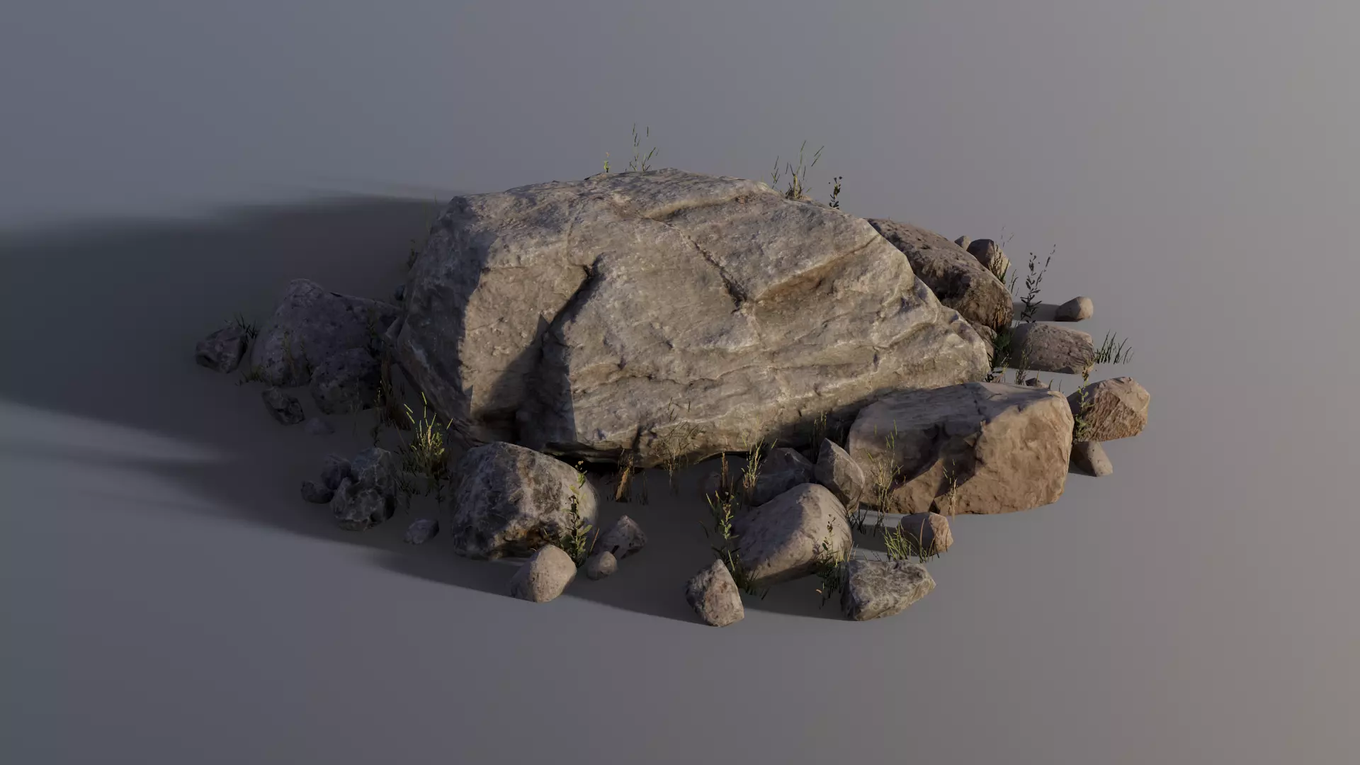 Rock assembly set large Low-poly 3D model_4