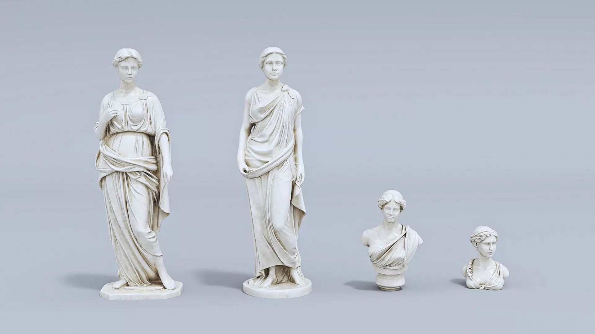 Classical low poly modular museum Low-poly 3D model_12