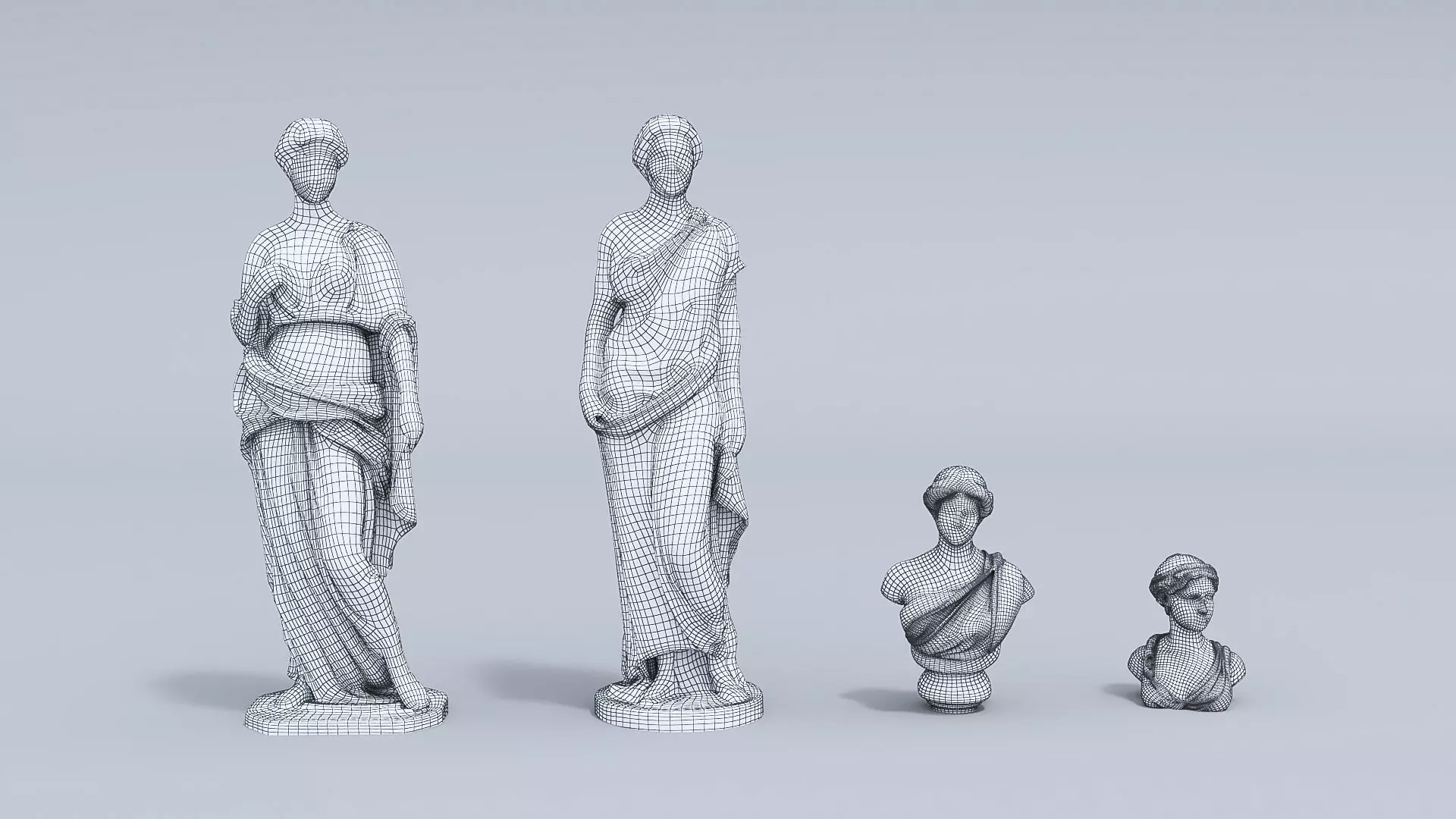 Classical low poly modular museum Low-poly 3D model_14