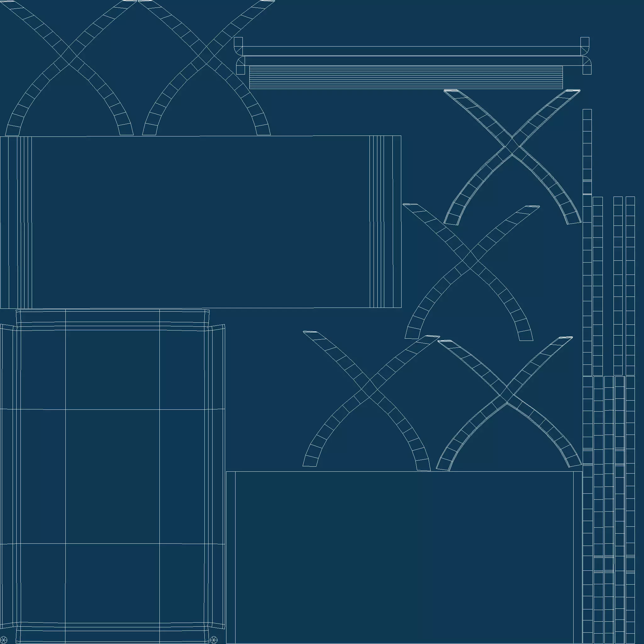 Classical low poly modular museum Low-poly 3D model_17