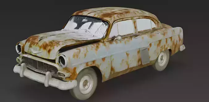Vintage Rusted Car 3D Model 3D model