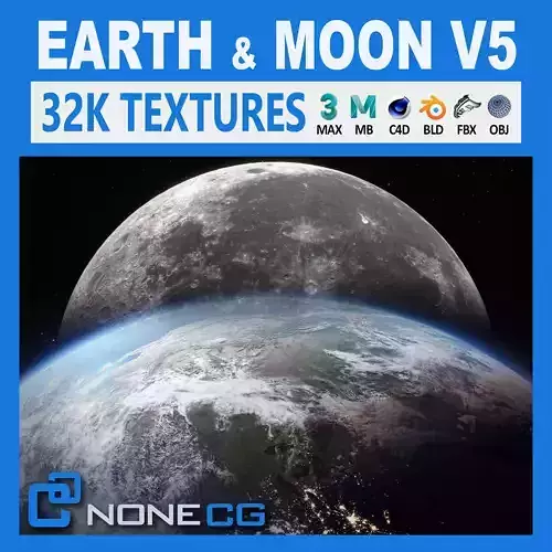 Earth and Moon Model v5 3D model