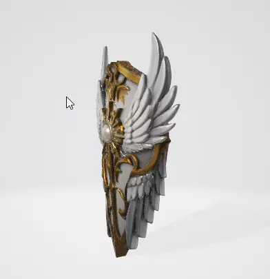 White Shield 3D Model Realistic Medieval Asset 3D model