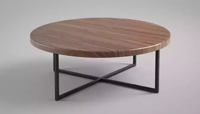 Round Coffee Table 3D Model  Minimalist Wooden 